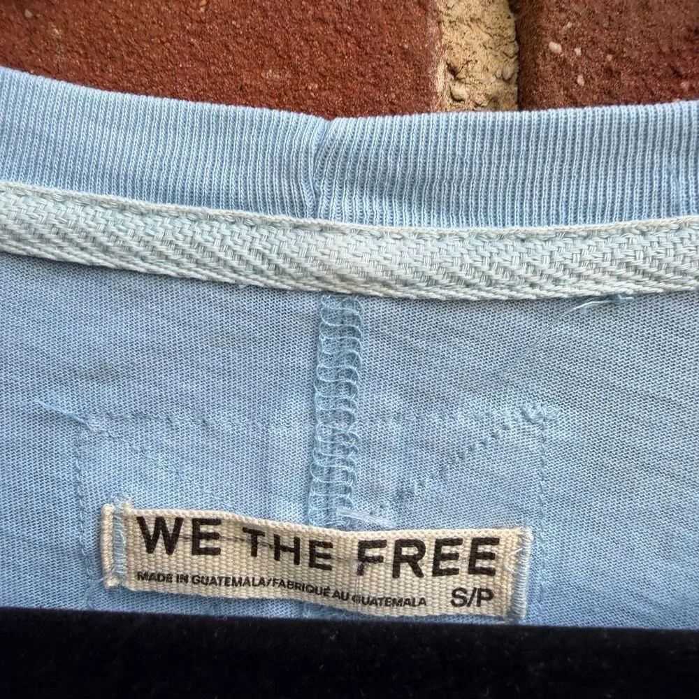 Free people We The Free Perfect Oversized long sleeve Tee blue S NEW